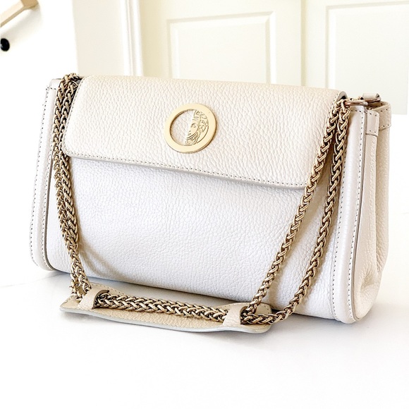 Versace Collection Handbags - 🇮🇹 VERSACE COLLECTION Genuine Leather Shoulder Bag With Medusa Ring Charm